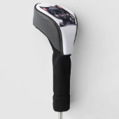 Schattige zwarte Kawaii-kat Golfheadcover (Schuin)