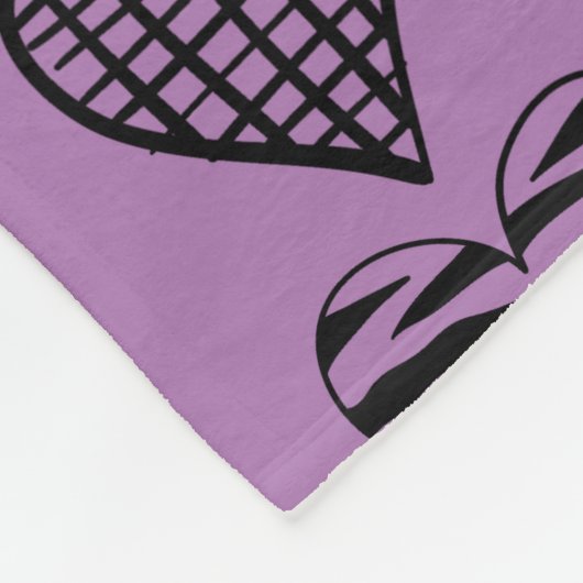 Schattige zwarte kraaktekening van het hart fleece deken (Hoek)