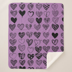 Schattige zwarte krabbel Teken Sherpa Blank Deken