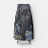 Schattige zwarte lab Puppy Dog Flesjeskoeler (Voorkant)