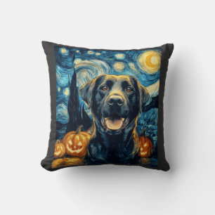 Schattige zwarte Labradoor hond Halloween Jack O L Kussen