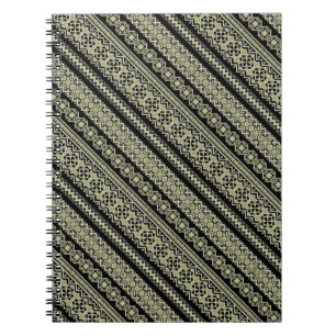 Schattige zwarte olijf ukraine ornament achtergron notitieboek