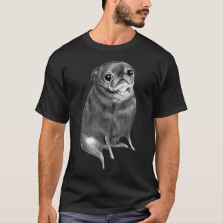 Schattige Zwarte Pug T-shirt