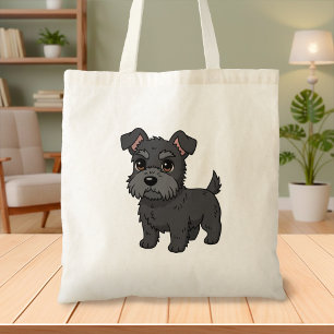 Schattige zwarte Schotse terriër hond Tote Bag