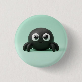 Schattige Zwarte Spin Halloween Knop Ronde Button 3,2 Cm