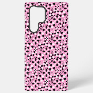 Schattige zwarte witte bloemen samsung galaxy hoesje