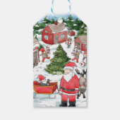 Schattige Zweeds Tomten Christmas Village Waterver Cadeaulabel (Voorkant)