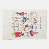 Schattigee 12 dagen van Christmas Classic Illustra Theedoek (Horizontaal)