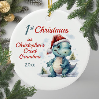 Schattigee 1e Kerstmis Grote Kleinzoon Dinosaur Keramisch Ornament