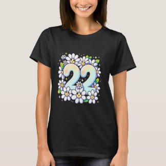 Schattigee 22e Verjaardag Daisy Joyful Floral Them T-shirt