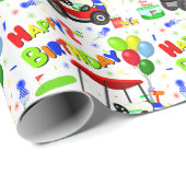 Schattigee 2e Verjaardag Rode Golfkar Jongen's Cadeaupapier (Rol Hoek)