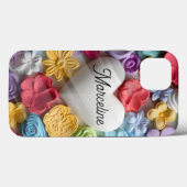 Schattigee 3D-bloemen en grote witte hartafwijking Case-Mate iPhone Case (Achterkant (horizontaal))