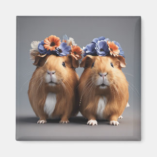 Schattigee 3D Boho Guinee Pigs Koelkast Magnet, Sc Magneet