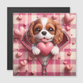 Schattigee 3D Puppy op een roze en witte achtergro (Voorkant / Achterkant)