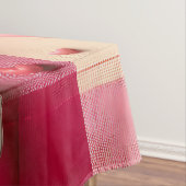 Schattigee 3D Puppy op een roze en witte achtergro Tafelkleed (Voorbeeld)