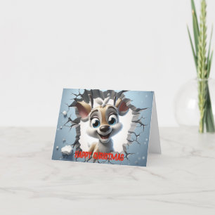 Schattigee 3D rendieren Happy Christmas Feestdagen Kaart