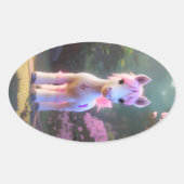 Schattigee 3D Spirit Pony 10 Ovale Sticker (Voorkant)