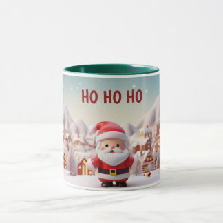 Schattigee 3D Stijl Kerstman In de Stad Gepersonal Mok
