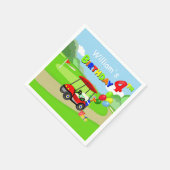 Schattigee 4e Verjaardag Rode Golfkar Jongen's Servet (Hoek)