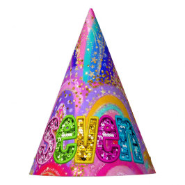 Schattigee 7e Rainbow Sequin Gold Glitter Maximali Feesthoedjes