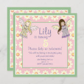 Schattigee aangepaste engelenfee verjaardagsfeestj kaart (Voorkant / Achterkant)