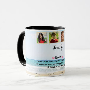 Schattigee aangepaste familiefoto mok