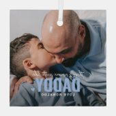 Schattigee Aangepaste Foto Keepsake DADDY Gift Ker Glas Ornament (Achterkant)