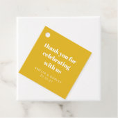 Schattigee aangepaste gele koppels douche dank u bedankjes labels (In situ)