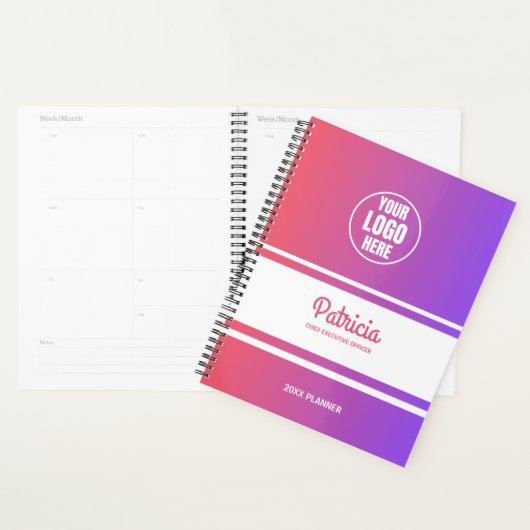 Schattigee Aangepaste Girly Roze/Blauwe Gradient C Planner (Display)