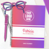 Schattigee Aangepaste Girly Roze/Blauwe Gradient C Planner