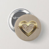 Schattigee Aangepaste Gouden Hart Button (Voorkant /achterkant)