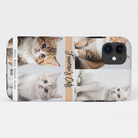 Schattigee aangepaste kattenfotofamilie Case-Mate iPhone case (Achterkant (horizontaal))