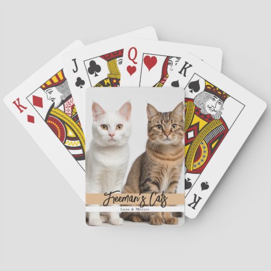 Schattigee aangepaste kattenfotofamilie pokerkaarten (Achterkant)