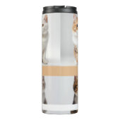 Schattigee aangepaste kattenfotofamilie thermosbeker (Achterkant)