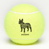 Schattigee aangepaste naam Franse Bulldog Frenchie Tennisballen (Achterkant)