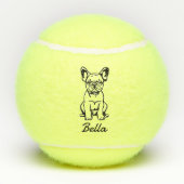 Schattigee aangepaste naam Franse Bulldog Frenchie Tennisballen (Achterkant)