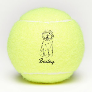 Schattigee aangepaste naam Goldendoodle Labradoodl Tennisballen