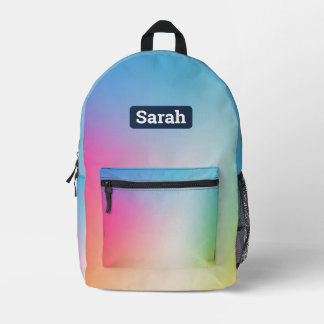 Schattigee aangepaste naam regenboog meisje rugzak
