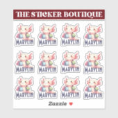 Schattigee aangepaste naam Schattige Axolotl Shopp Sticker (Vel)