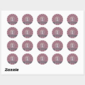 Schattigee aangepaste naam Whimsical Pink Snowman  Ronde Sticker (Vel)