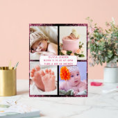 Schattigee Aangepaste Pasgeboren Baby Meisje Geboo Acryl Bord (Huwelijk)