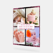 Schattigee Aangepaste Pasgeboren Baby Meisje Geboo Acryl Bord (Hoek)