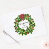 Schattigee aangepaste tekst Kerst Groene vakantie  Vierkante Sticker (Envelop)