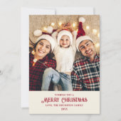 Schattigee aangepaste vintage kerstfoto feestdagenkaart (Voorkant)