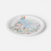 Schattigee Aap Bloemknaap Bloemenknaap Baby shower Papieren Bordje (Gekanteld)