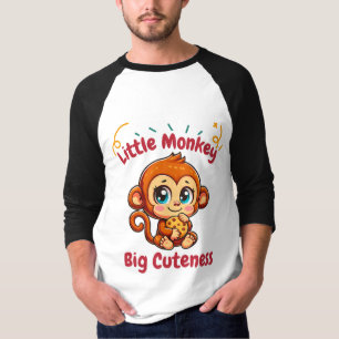 Schattigee Aap Chimpansee eet koekjes cartoon T-shirt