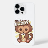SCHATTIGEE AAP DRINK BOBA THEE iPhone HOESJE (Achterkant)