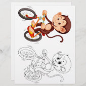 Schattigee aap kleurplaat (Voorkant / Achterkant)