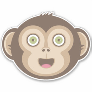 Schattigee aap - Schattige chimpansee Happy Face Sticker