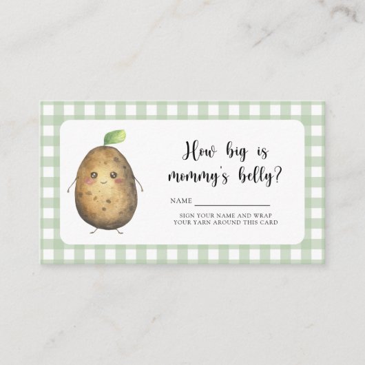 Schattigee aardappel - Hoe groot is mama's buik Informatiekaartje (Voorkant)